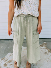 Load image into Gallery viewer, Cargo Mineral Wash Sage Pants
