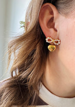 Load image into Gallery viewer, [LUXE] Pearl Heart Bow Earring - 18K Gold Plated Waterproof Sterling Silver
