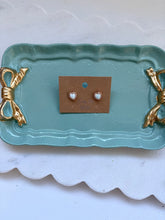 Load image into Gallery viewer, Stone Heart Mini Earring- Sterling Silver
