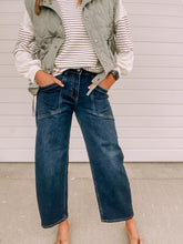 Load image into Gallery viewer, Indigo Trendsetter Subtle Barrel Denim Pants- mid rise
