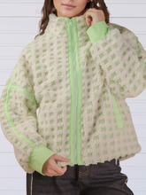 Load image into Gallery viewer, Neon Lights Oversized Checker Fleece Sherpa JACKET

