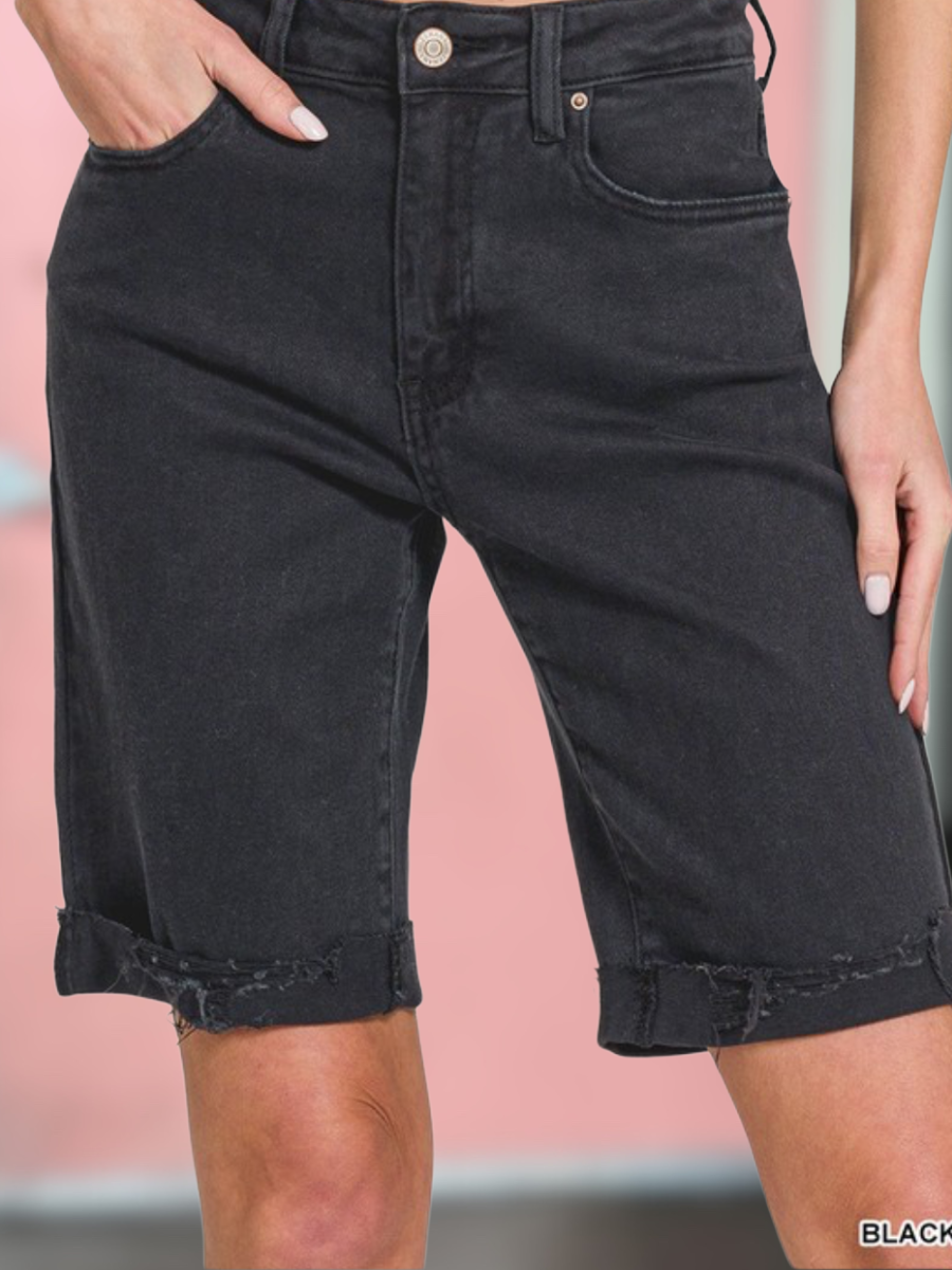 Midnight Boyfriend Shorts-Stretch