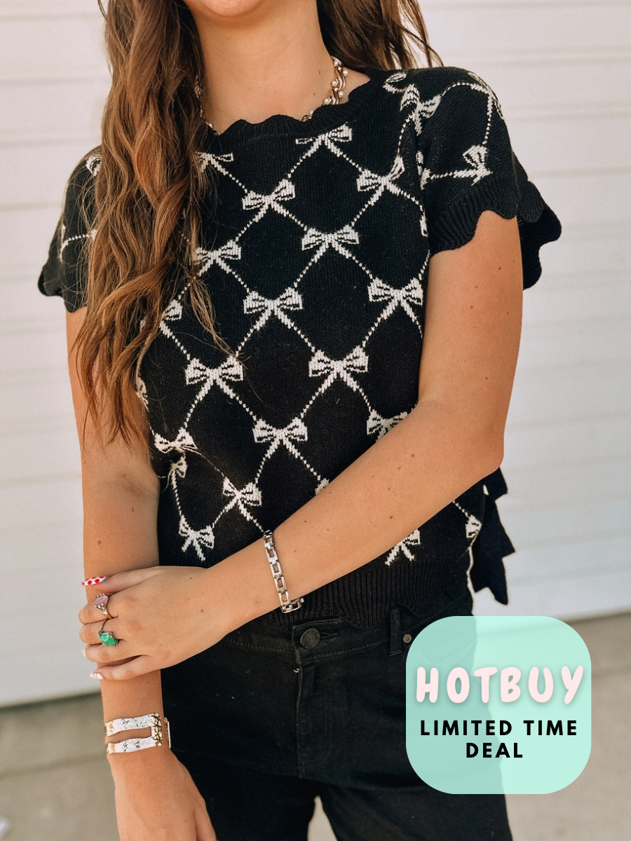 Bow Sweater Vest- Black