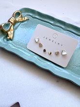 Load image into Gallery viewer, Heart 3 Piece Set Mini Earring- Sterling Silver
