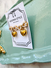 Load image into Gallery viewer, [LUXE] Pearl Heart Bow Earring - 18K Gold Plated Waterproof Sterling Silver
