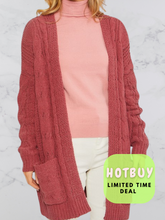 Load image into Gallery viewer, Cranberry Crush Plush Cardigan
