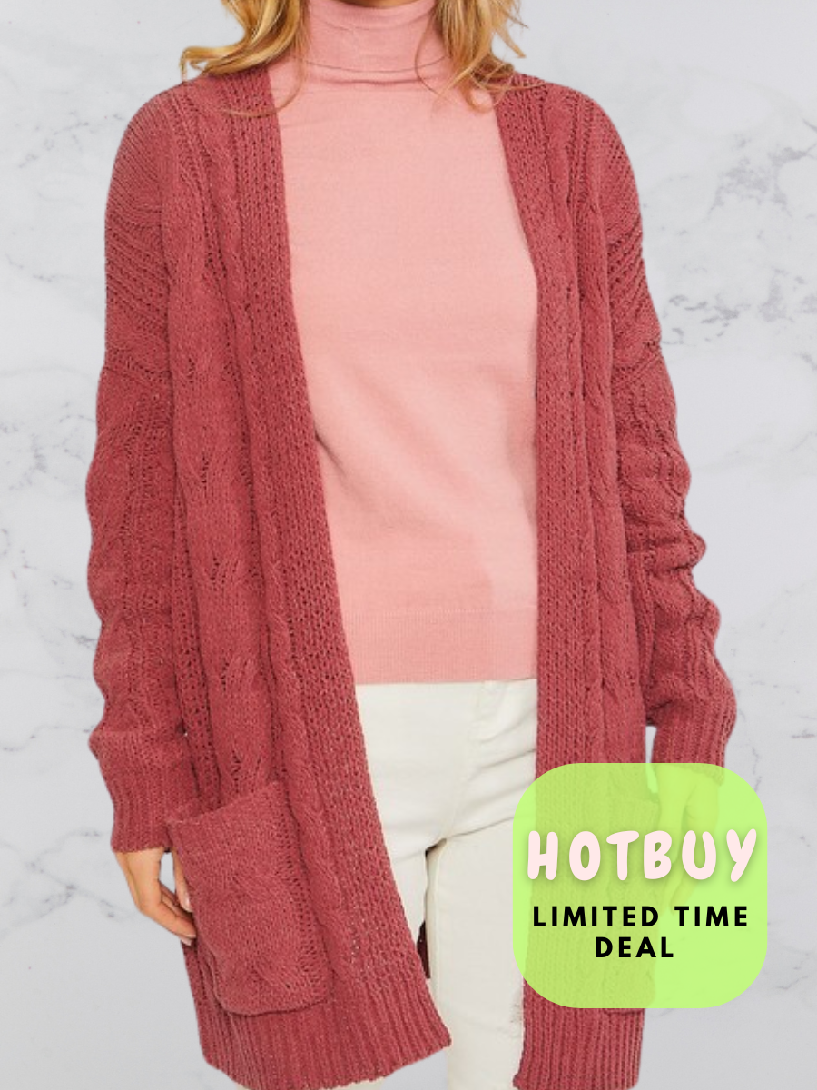 Cranberry Crush Plush Cardigan