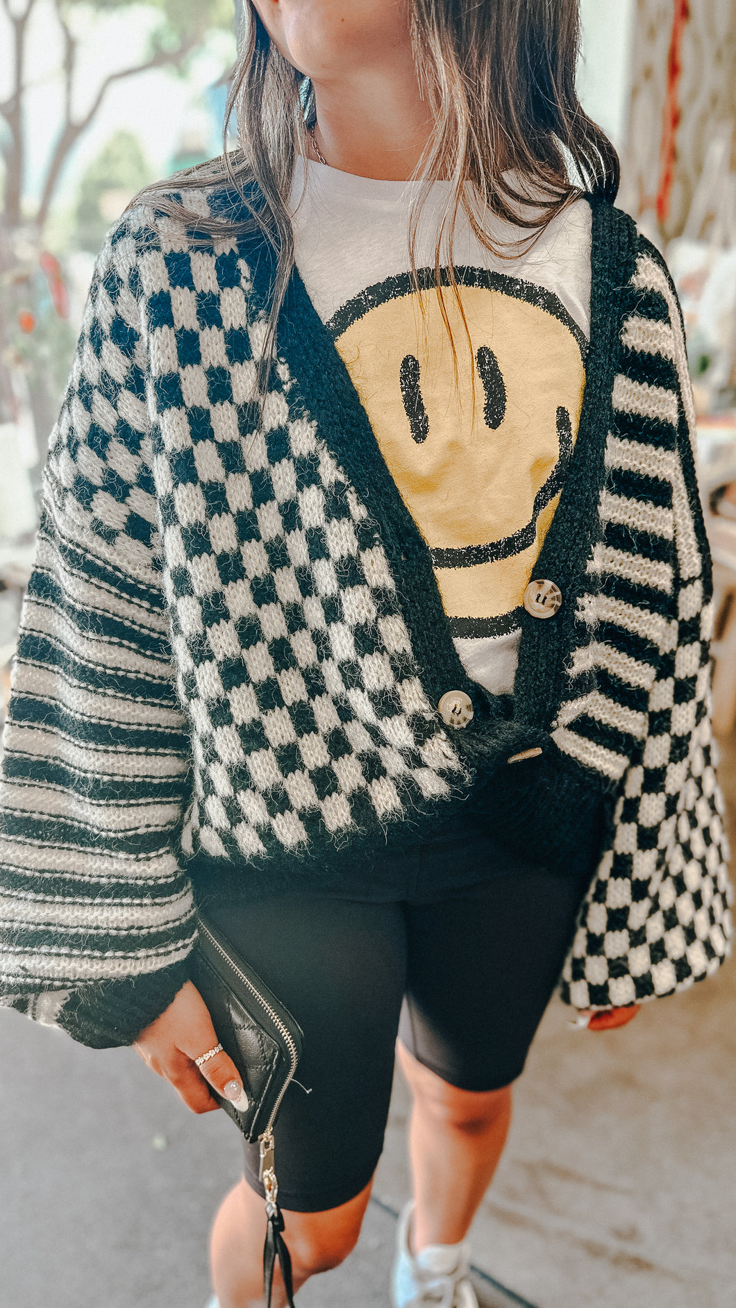 RAD Mixed Print Cardi - Black