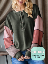 Load image into Gallery viewer, Emberly Colorblock Knit Top -Stretchy
