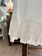 Load image into Gallery viewer, White eyelet Tiered Smocked Skirt- Stretch Waist
