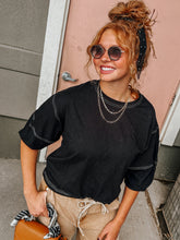 Load image into Gallery viewer, Livvy Black Cotton Top - stretch (Copy)
