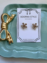 Load image into Gallery viewer, Diamond Flower Mini Earring- Sterling Silver
