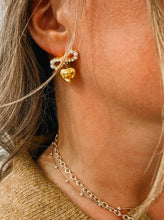 Load image into Gallery viewer, [LUXE] Pearl Heart Bow Earring - 18K Gold Plated Waterproof Sterling Silver
