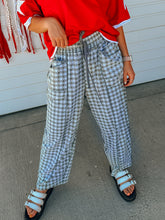 Load image into Gallery viewer, Gingham Patch Pocket Barrel Knit Pants- soft cotton
