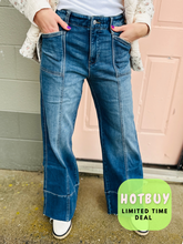 Load image into Gallery viewer, Halsey Trendsetter Wide Leg Denim Pants- mid rise
