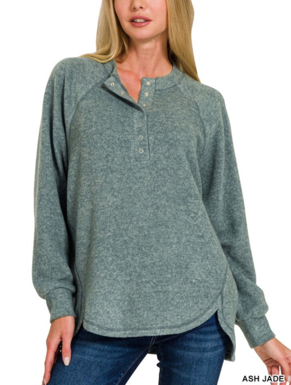 Henley Ash Jade Pullover-Stretchy