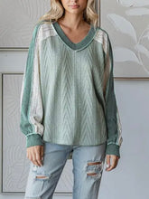 Load image into Gallery viewer, Marley Sage Colorblock Pullover-Stretch
