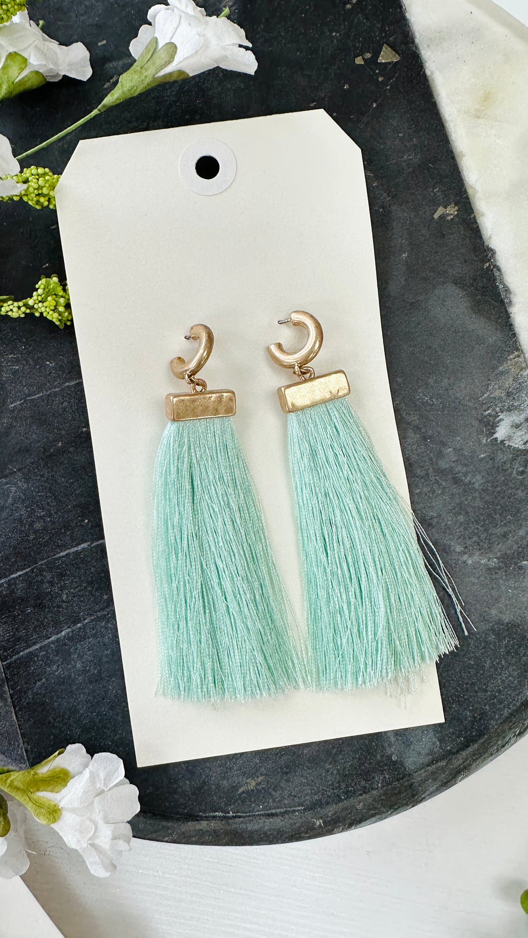 Mint Chic Fringe Earring