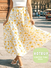 Load image into Gallery viewer, Sunflower Daisy Tiered Skirt- Stretch Waist
