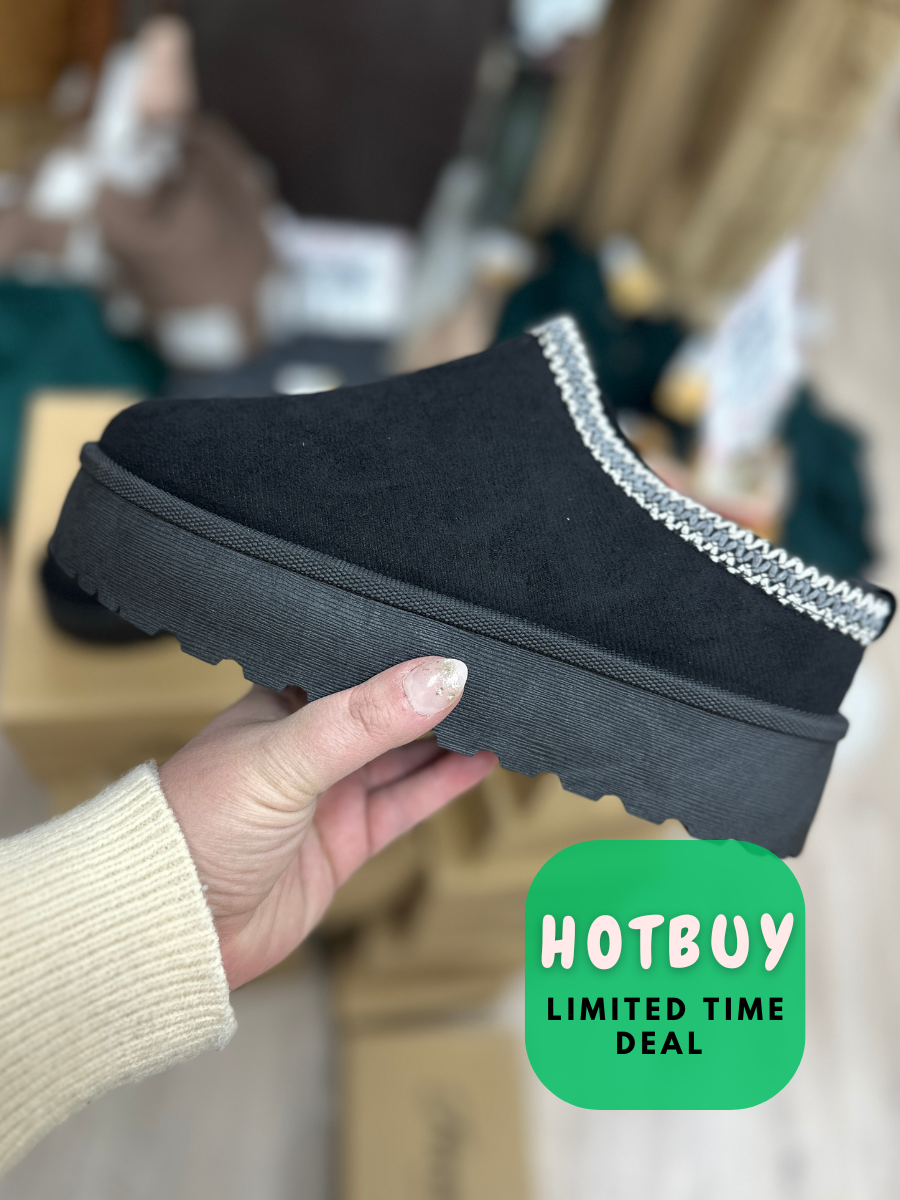 Black Cuddle Ugg Dupe Platform