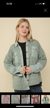 Load image into Gallery viewer, Spring Sage Quilted Shacket - Stretch
