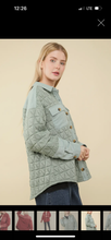 Load image into Gallery viewer, Spring Sage Quilted Shacket - Stretch
