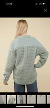 Load image into Gallery viewer, Spring Sage Quilted Shacket - Stretch
