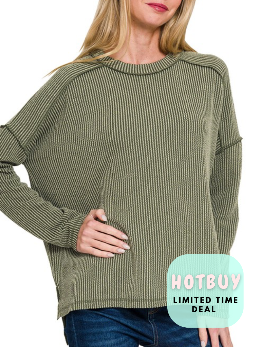 Hawley Ribbed Top -Stretchy