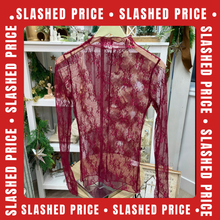 Load image into Gallery viewer, Cranberry Crush Mesh Lace Top
