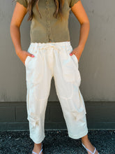 Load image into Gallery viewer, Emmie Cream Boho Pocket Barrel Pants-stretchy
