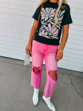 Load image into Gallery viewer, Pink Vervet Dupe Mineral Wash Denim Pants-100% cotton (Copy)
