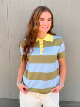 Load image into Gallery viewer, Colorblock Collared Sweater - stretchy
