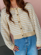 Load image into Gallery viewer, Sunflower Yellow Crochet Button Sweater

