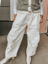 Load image into Gallery viewer, Chloe Cream Boho Pocket Barrel Pants-stretchy
