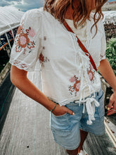 Load image into Gallery viewer, Ava Cottage Bow Tie Top
