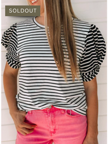 Twist Stripe Top Midnight