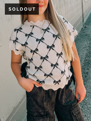 Bow Sweater Vest- Tan