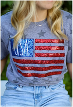 Load image into Gallery viewer, [SOLDOUT ] SPARKLE Flag APplique Tee
