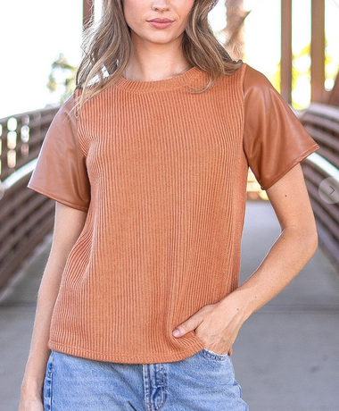 SASSY Sweater Top -Carmel