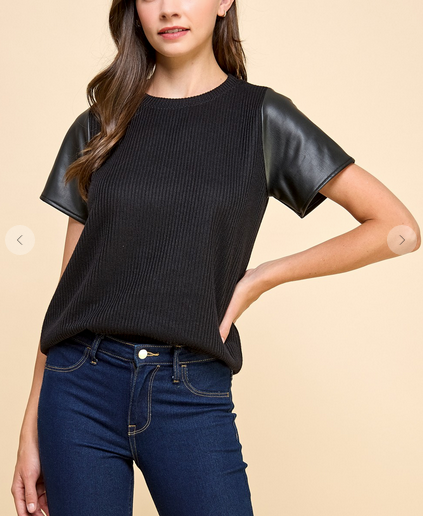 SASSY Sweater Top -BLACK