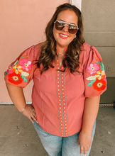 Load image into Gallery viewer, [PLUS] Maeve Embroidered Blouse-chiffon
