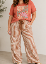 Load image into Gallery viewer, PLUS SIZE | Striped Rivet Rope-Tie Slim Barrel Denim
