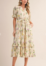 Load image into Gallery viewer, Ivory Emmie Floral Dress- elastic waist
