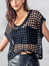 Load image into Gallery viewer, Sassy Midnight Crochet Vest
