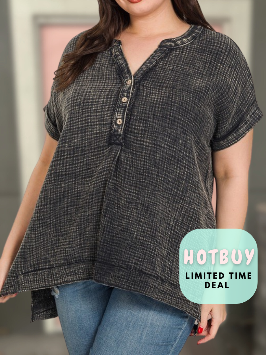 [PLUS] Midnight Boho Cotton Blouse