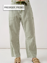Load image into Gallery viewer, Free Soul Stripe Barrel Denim- Olive

