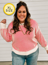 Load image into Gallery viewer, [XL] PINK Punch Plushy Soft Textured Sweater- Stretchy
