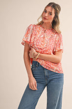 Load image into Gallery viewer, Cora Flutter Sleeve Blouse- stretchy
