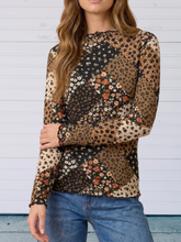 Load image into Gallery viewer, Midnight Garden Patchwork Frill Mesh Top
