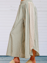 Load image into Gallery viewer, Sage Lace Trim Tulip Swing Pants-stretch elastic
